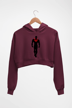 Load image into Gallery viewer, Superman Superhero Crop HOODIE FOR WOMEN-Maroon-Ektarfa.online

