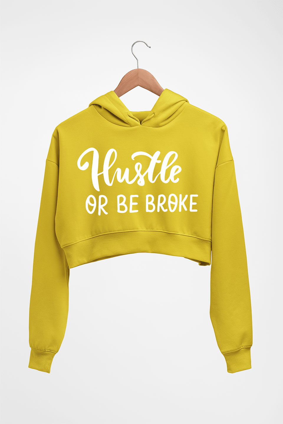 Hustle Crop HOODIE FOR WOMEN-Mustard Yellow-Ektarfa.online
