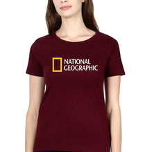 Load image into Gallery viewer, National Geographic T-Shirt for Women-Maroon-Ektarfa.online
