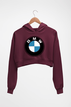 Load image into Gallery viewer, BMW Crop HOODIE FOR WOMEN-Maroon-Ektarfa.online
