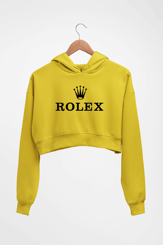 Rolex Crop HOODIE FOR WOMEN-Mustard Yellow-Ektarfa.online