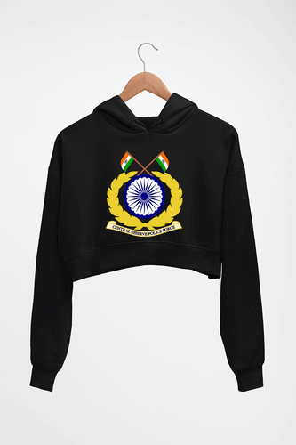 CRPF Crop HOODIE FOR WOMEN-Black-Ektarfa.online