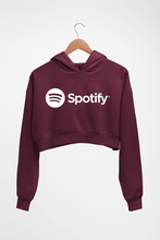 Load image into Gallery viewer, Spotify Crop HOODIE FOR WOMEN-Maroon-Ektarfa.online
