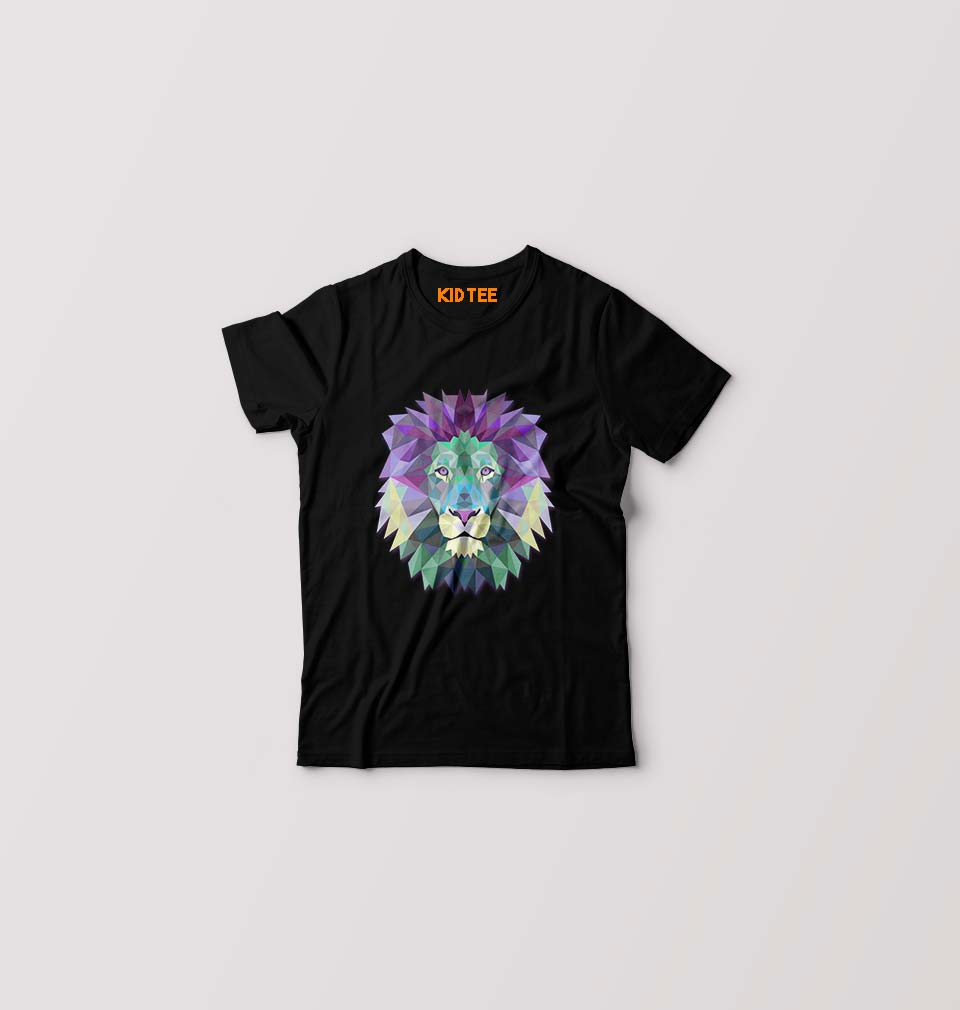 LION Kids T-Shirt for Boy/Girl-Black-Ektarfa.online