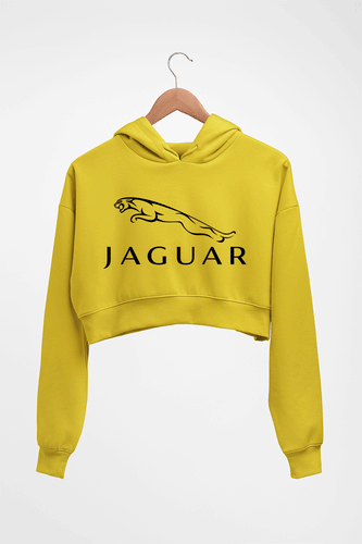 Jaguar Crop HOODIE FOR WOMEN-Mustard Yellow-Ektarfa.online