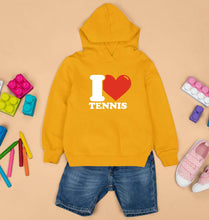 Load image into Gallery viewer, I Love Tennis Kids Hoodie for Boy/Girl-Mustard Yellow-Ektarfa.online
