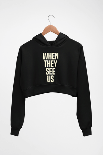 When They See Us Crop HOODIE FOR WOMEN-Black-Ektarfa.online