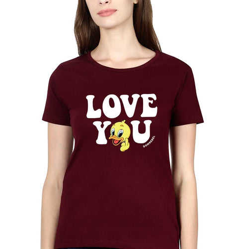 Domrebel Duck T-Shirt for Women-Maroon-Ektarfa.online