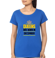 Load image into Gallery viewer, Queens Are Born In December T-Shirt for Women-Royal Blue-Ektarfa.online
