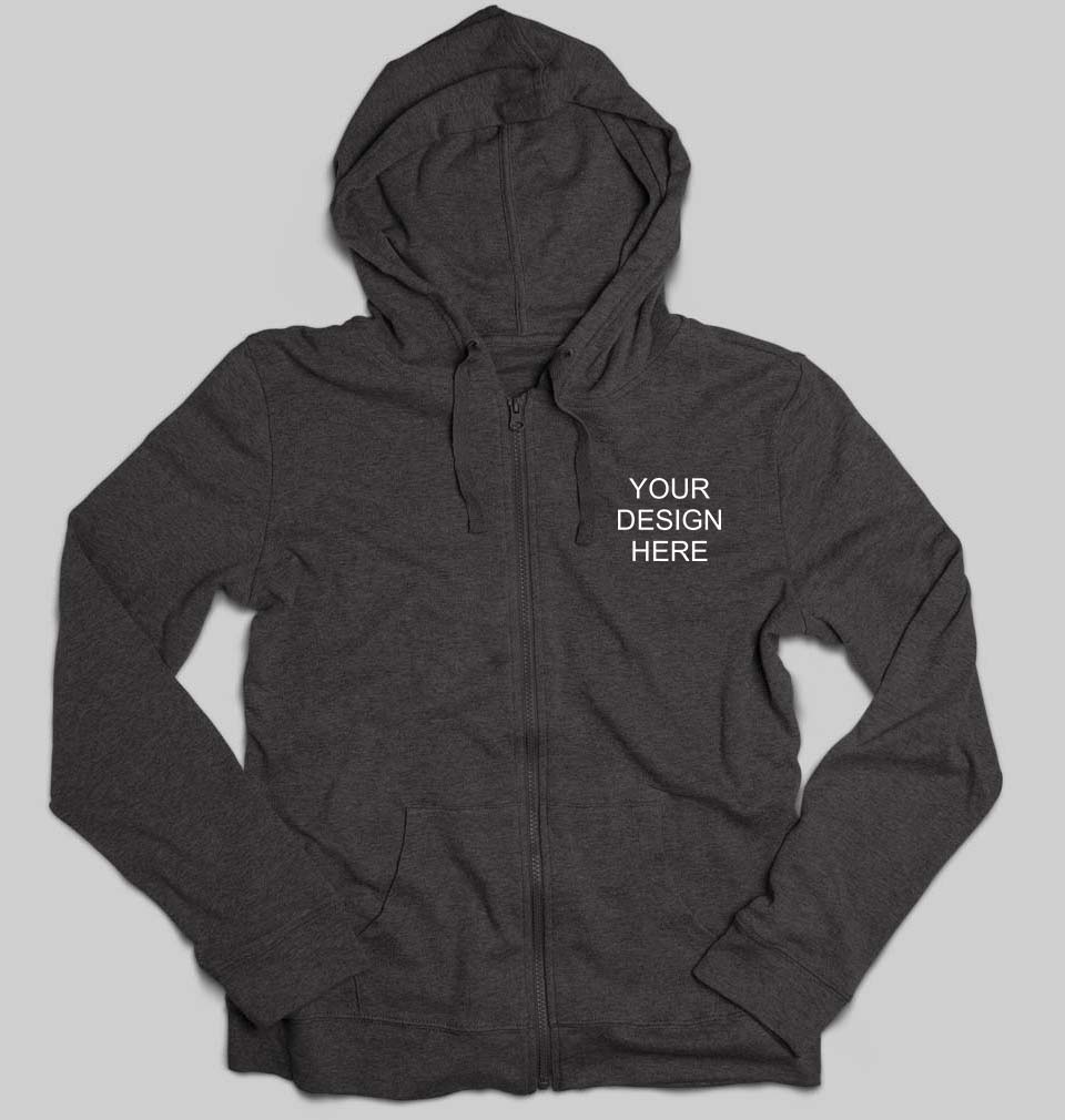 Customized-Custom-Personalized Logo Unisex Zipper Hoodie For Men/Women-S(38Inches)-Charcoal-ektarfa.com