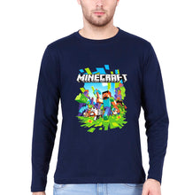 Load image into Gallery viewer, Minecraft Full Sleeves T-Shirt for Men-Navy Blue-Ektarfa.online
