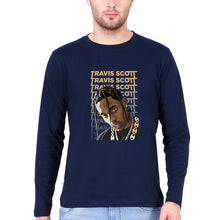 Load image into Gallery viewer, Travis Scott Full Sleeves T-Shirt for Men-S(38 Inches)-Navy Blue-Ektarfa.online
