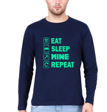 Load image into Gallery viewer, Minecraft Full Sleeves T-Shirt for Men-Navy Blue-Ektarfa.online
