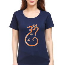 Load image into Gallery viewer, Ganpati JI(Ganesh) T-Shirt for Women-Navy Blue-Ektarfa.online
