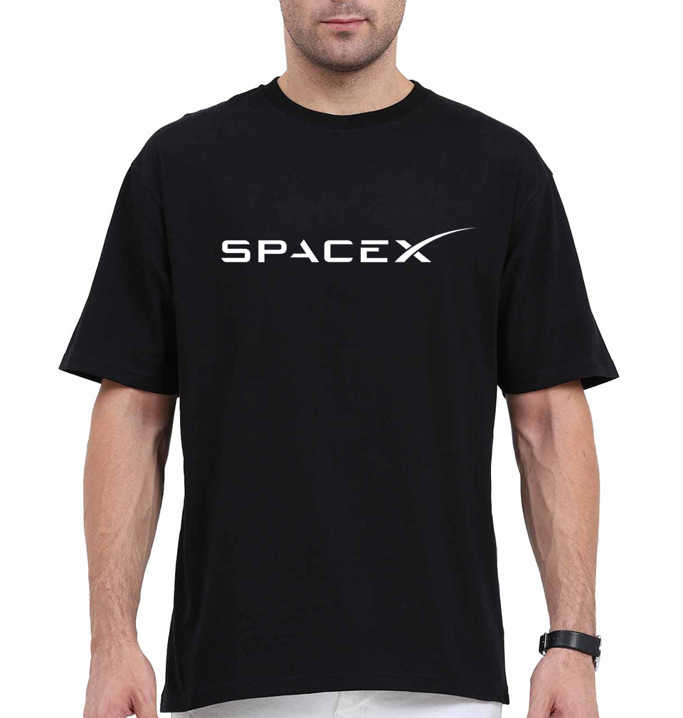 SpaceX Oversized T-Shirt for Men-Black-Ektarfa.online