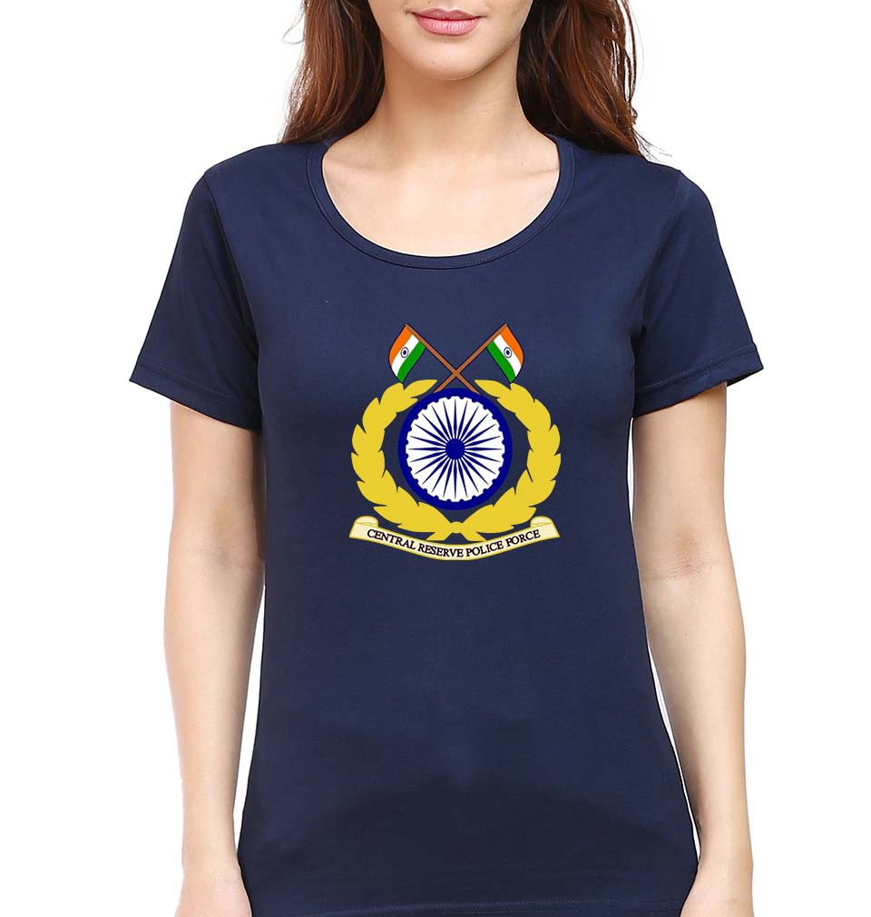 CRPF T-Shirt for Women-Navy Blue-Ektarfa.online
