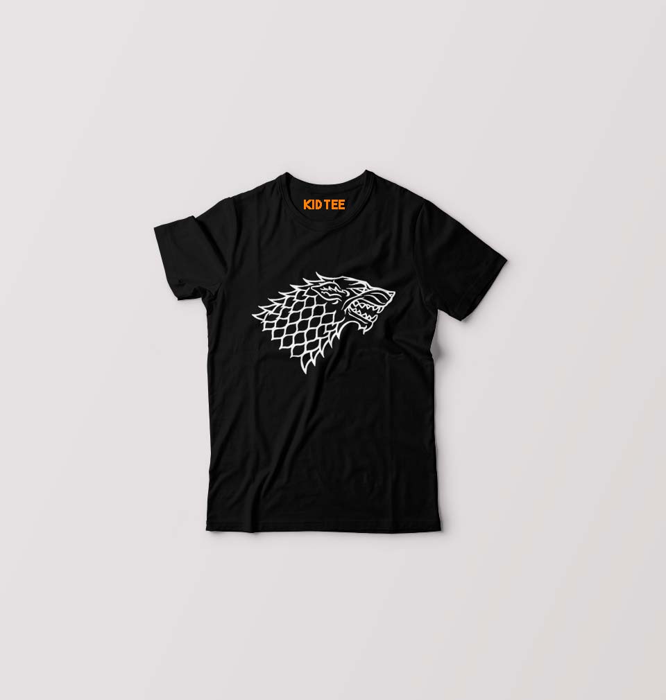 GOT Game Of Thrones Stark Logo Kids T-Shirt for Boy/Girl-Black-Ektarfa.online