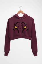 Load image into Gallery viewer, Tiger Eyes Crop HOODIE FOR WOMEN-Maroon-Ektarfa.online
