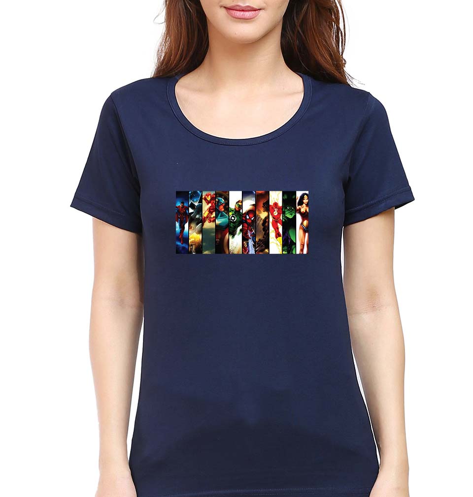 Superhero T-Shirt for Women-Navy Blue-Ektarfa.online
