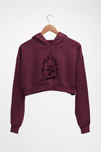 Load image into Gallery viewer, Twin Peaks Fire Walk With Me Crop HOODIE FOR WOMEN-Maroon-Ektarfa.online
