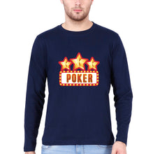 Load image into Gallery viewer, Poker Full Sleeves T-Shirt for Men-Navy Blue-Ektarfa.online
