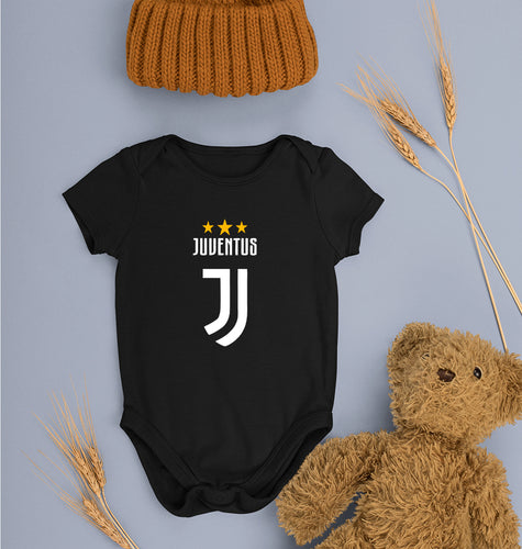 Juventus Kids Romper For Baby Boy/Girl-0-5 Months(18 Inches)-Black-Ektarfa.online