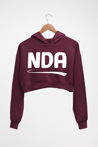 NDA Army Crop HOODIE FOR WOMEN-Maroon-Ektarfa.online