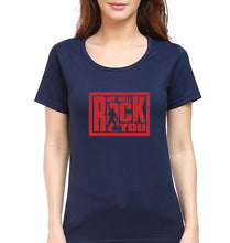 Load image into Gallery viewer, Queen Rock Band We Will Rock You T-Shirt for Women-Navy Blue-Ektarfa.online

