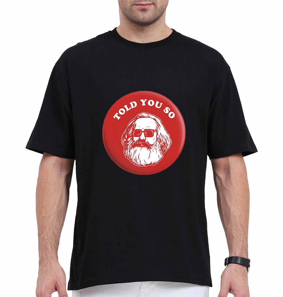 Karl Marx Oversized T-Shirt for Men-Black-Ektarfa.online