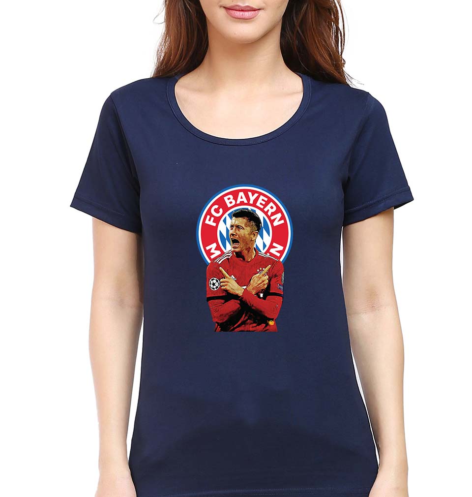 Robert Lewandowski T-Shirt for Women-Navy Blue-Ektarfa.online