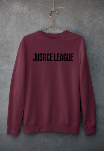 Justice League Unisex Sweatshirt for Men/Women-S(40 Inches)-Maroon-Ektarfa.online