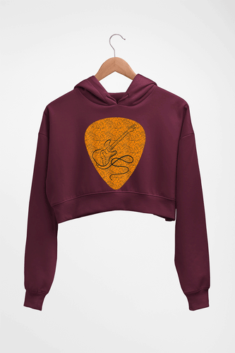 Guitar Crop HOODIE FOR WOMEN-Maroon-Ektarfa.online