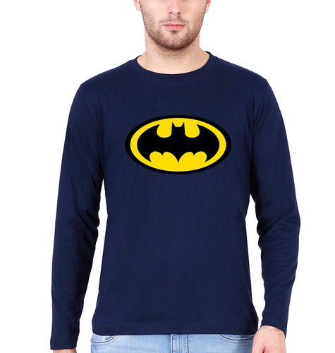 Batman Full Sleeves T-Shirt for Men-Navy Blue-Ektarfa.online