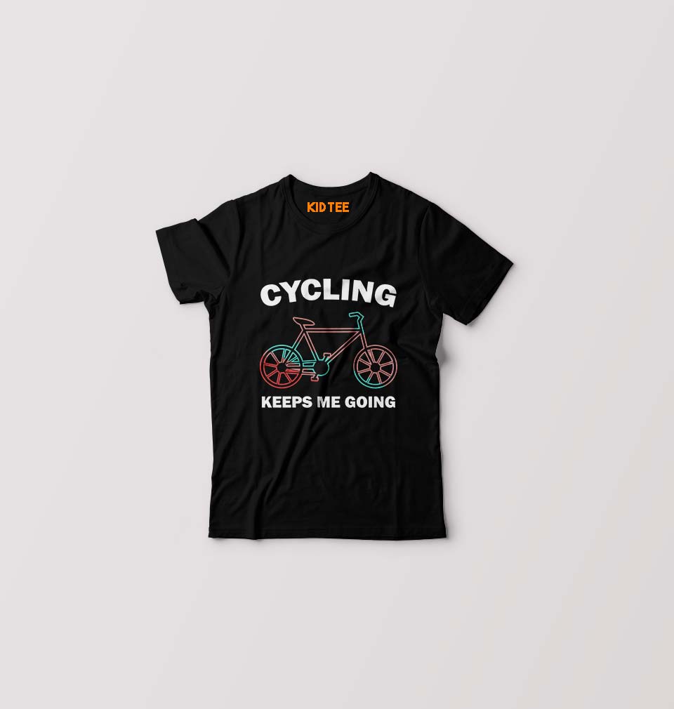 Cycling Kids T-Shirt for Boy/Girl-Black-Ektarfa.online