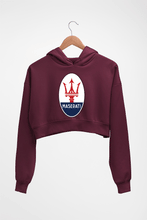 Load image into Gallery viewer, Maserati Crop HOODIE FOR WOMEN-Maroon-Ektarfa.online
