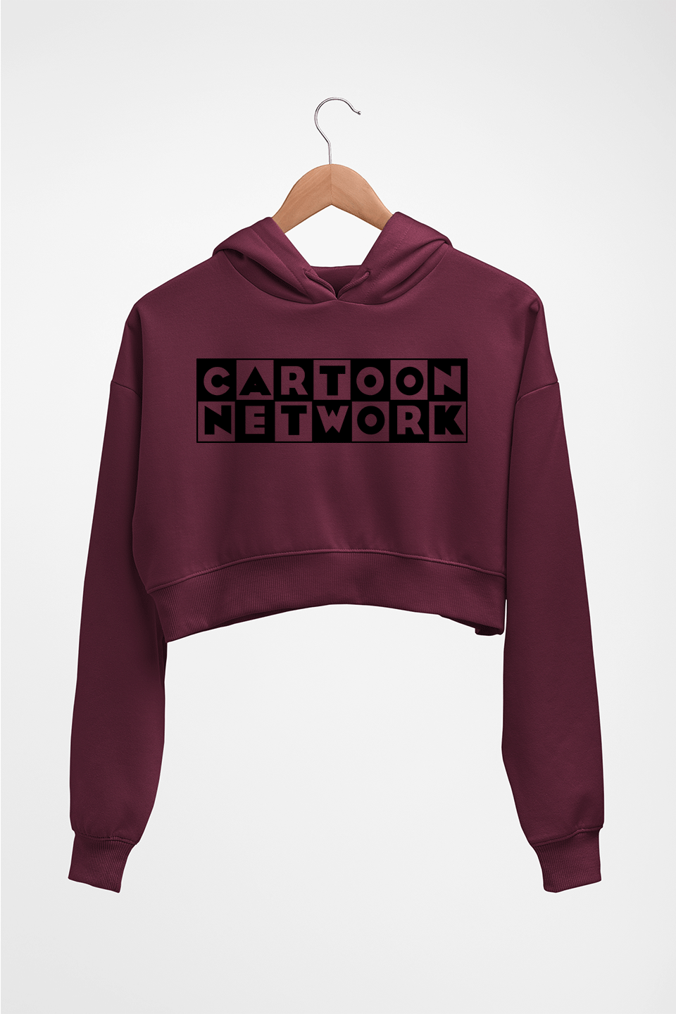 Cartoon Network Crop HOODIE FOR WOMEN-Maroon-Ektarfa.online