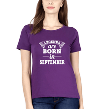 Load image into Gallery viewer, Legends are born in september T-Shirt for Women-Purple-Ektarfa.online
