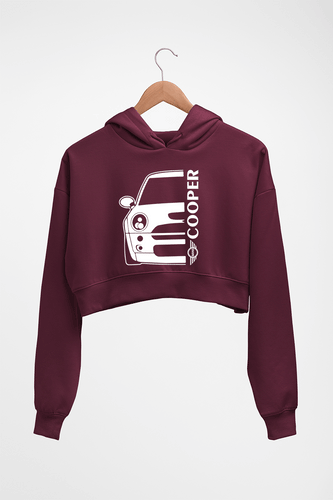 MINI Cooper Crop HOODIE FOR WOMEN-Maroon-Ektarfa.online