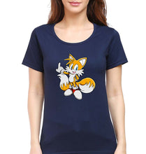 Load image into Gallery viewer, Tails Sonic T-Shirt for Women-Navy Blue-Ektarfa.online
