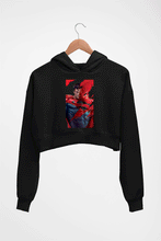 Load image into Gallery viewer, Superman Superhero Crop HOODIE FOR WOMEN-Black-Ektarfa.online
