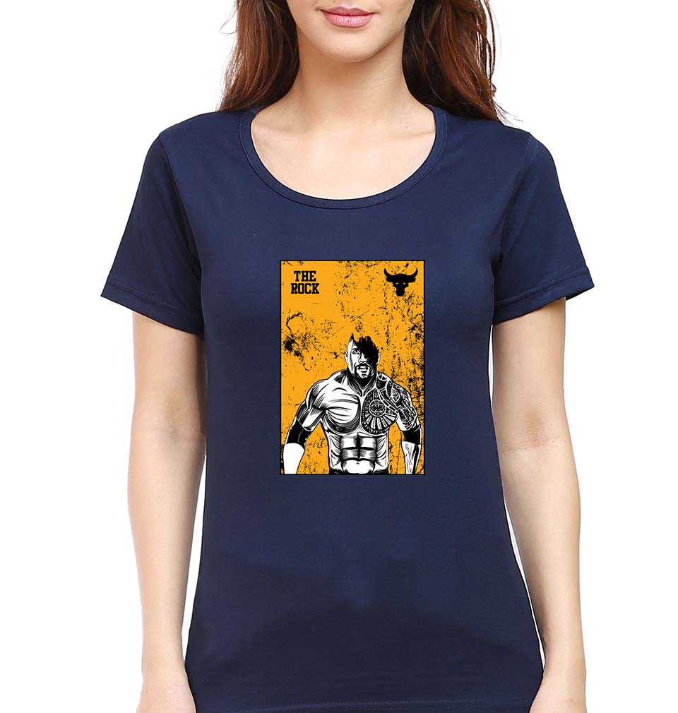 The Rock T-Shirt for Women-Navy Blue-Ektarfa.online