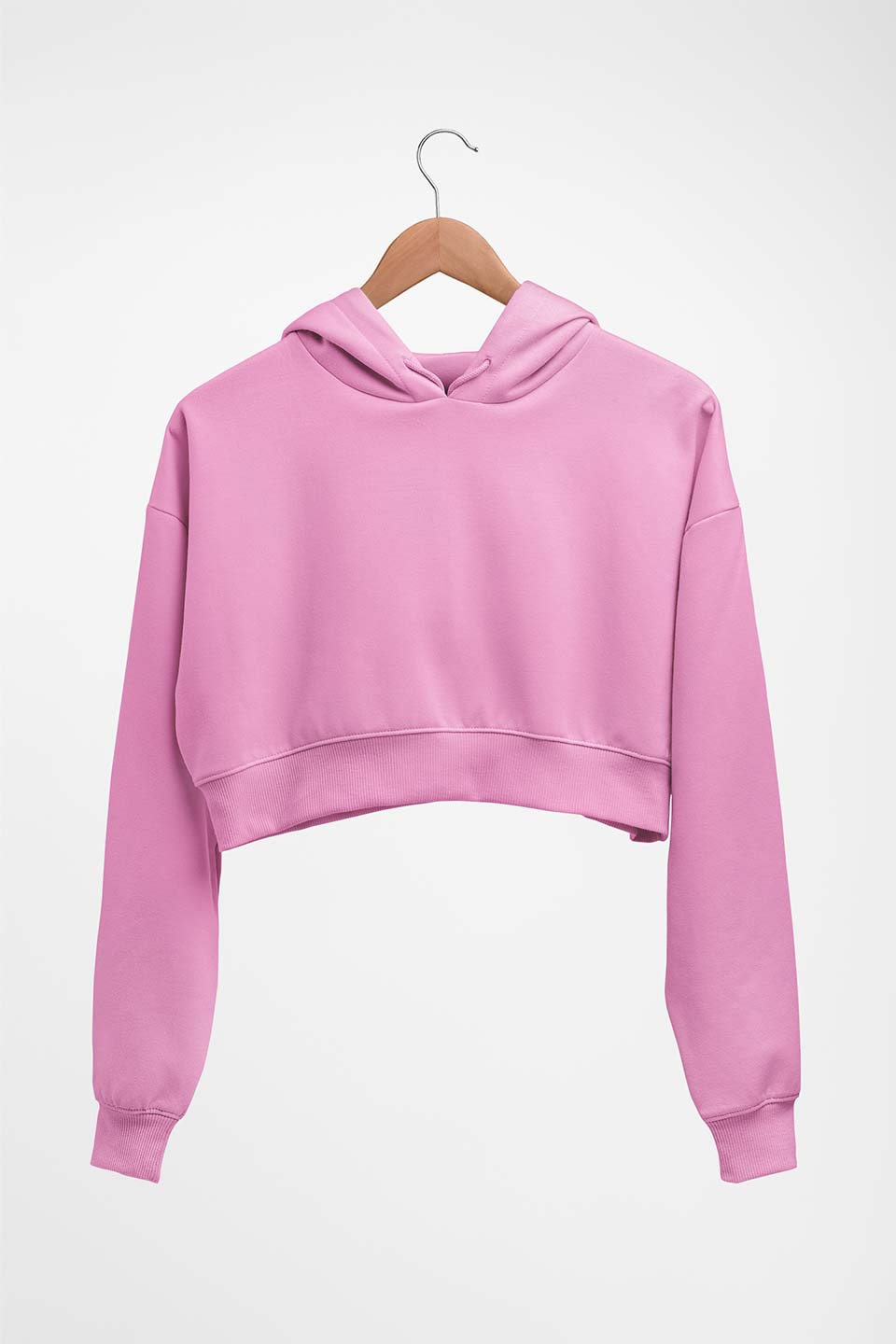 Plain Light Pink Crop HOODIE FOR WOMEN-ektarfa.com