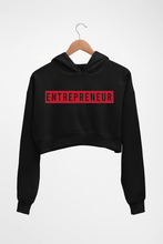 Load image into Gallery viewer, Entrepreneur Crop HOODIE FOR WOMEN-Black-Ektarfa.online
