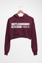 Load image into Gallery viewer, Battlegrounds Mobile India (BGMI) Crop HOODIE FOR WOMEN-Maroon-Ektarfa.online
