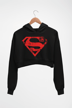 Load image into Gallery viewer, Superman Superhero Crop HOODIE FOR WOMEN-Black-Ektarfa.online
