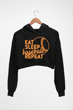 Load image into Gallery viewer, Baseball Crop HOODIE FOR WOMEN-Black-Ektarfa.online
