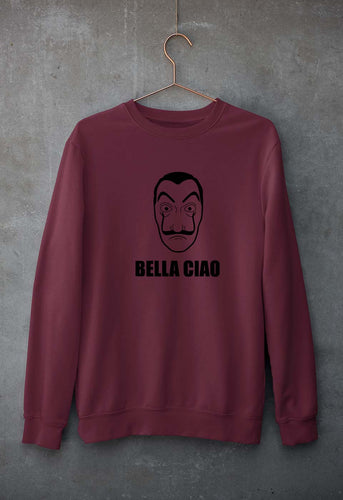 Money Heist Bella Ciao Unisex Sweatshirt for Men/Women-S(40 Inches)-Maroon-Ektarfa.online