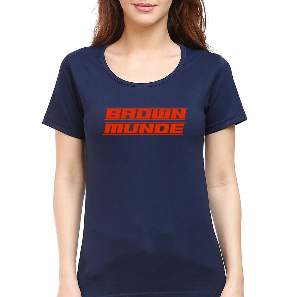 AP Dhillon Brown Munde T-Shirt for Women-Navy Blue-Ektarfa.online