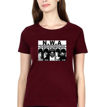 Load image into Gallery viewer, Niggaz Wit Attitudes (NWA) Hip Hop T-Shirt for Women-Maroon-Ektarfa.online
