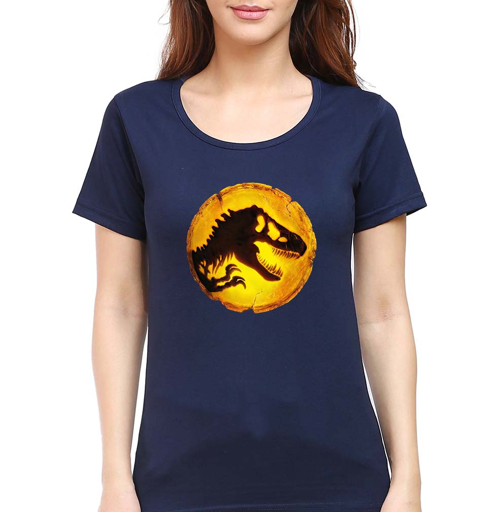 Jurassic World T-Shirt for Women-Navy Blue-Ektarfa.online